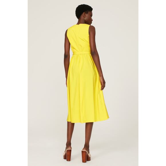 TOCCIN X RTR Bright Yellow Nylon Hourglass Sleeveless Twist Front Dress Size 10 - Picture 2 of 13